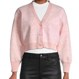BCBGeneration Pink and white Cardigan with Zebra Pattern
